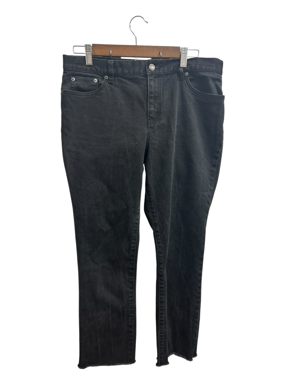 Lauren Ralph Lauren Black Straight Leg Raw Hem Jeans Women’s Size 10 Denim